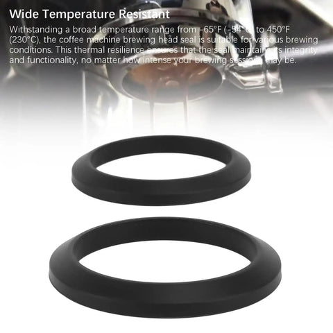 57mm Silicone Group Head Gasket Seal For Espresso Machines Replacement Brew Seal Ring For Nuova Simonelli shown with espresso