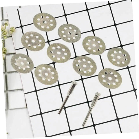 Ten Piece Diamond Cutting Discs Set For Rotary Tools, ultrathin blades and rods for gemstone glass metal ceramic porcelain tile cutter.