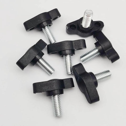 20 Pack M6 Thumb Screws Tee Wing Knobs with Plastic Heads and Carbon Steel Shanks, 12mm Thread, 23mm Overall Length
