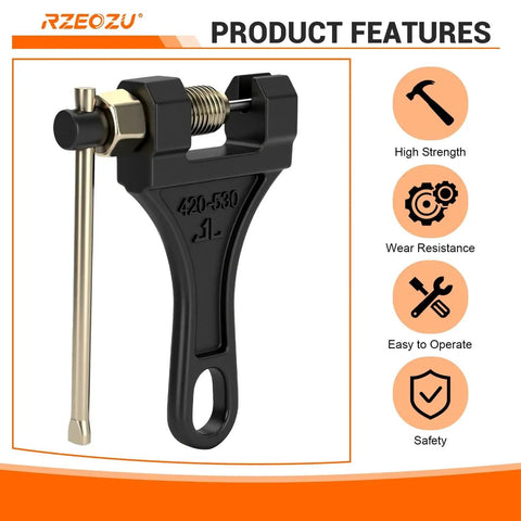 Universal Motorcycle Chain Breaker Tool For 420 530 520 525 428 40 Master Links, durable steel, compact design