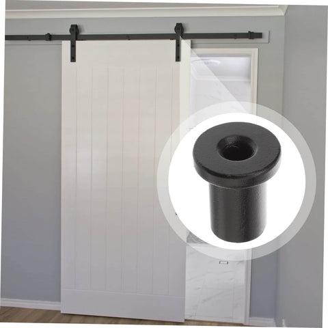 Five Piece Sliding Barn Door Track Spacers Set Heavy Duty Connection Hardware For Smooth Operation Black Flat Track Spacers For Wall Mounting Reliable Support For Barn Doors