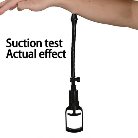 Ergonomic Vacuum Pump Handle With Quick Release Valve demonstrating suction test on arm