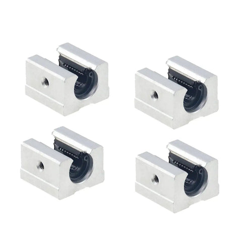 Pro Grade SBR25UU Aluminum Slide Block Set, 4 Pcs 25mm Linear Bearing Ball Slides For 25mm Guide Rails, CNC Router Parts
