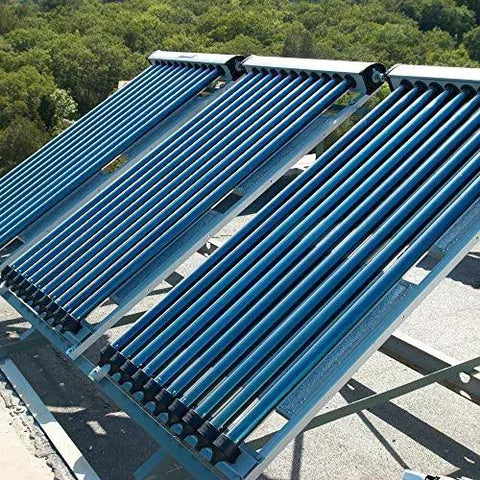 Solar panels installed on a rooftop for pool and spa heating system, showcasing solar equipment ready for 24V Valve Actuator Control.