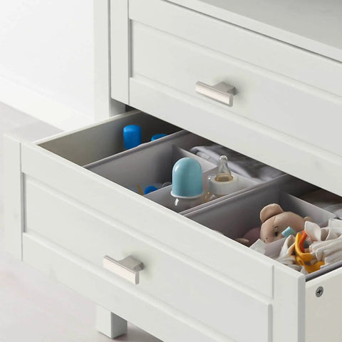 Drawer with 10 Pack Brushed Satin Nickel Cabinet Knobs 2 Inch 50mm Single Hole Drawer Pulls For Kitchen Cabinets ZH0026 installed