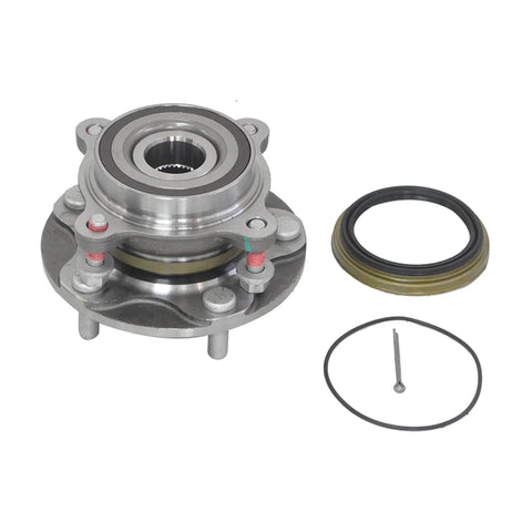 2 Pack Front Wheel Hub Bearing Assembly For Toyota Sequoia 2008 To 2021 And Toyota Tundra 2007 To 2021 4WD Front Left Or Front Right OE Replacement With Beefy Sealed Bearings And Easy Install, shown with components