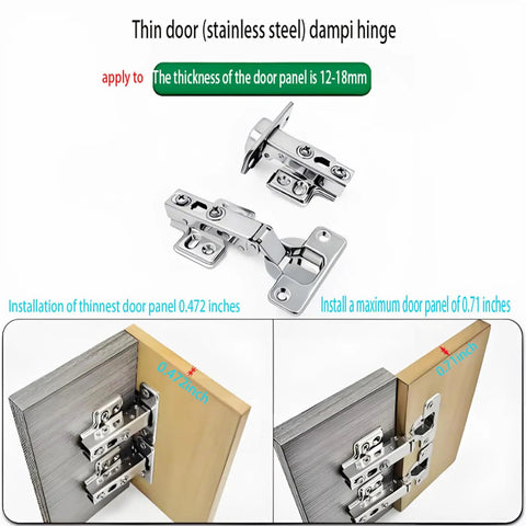 Two Pack 100 Degree Frameless European Style Soft Close Kitchen Cabinet Hinges With Six Way Adjustable Stainless Steel Built In Damping Hydraulic System Full Cover Quiet Soft Close Action Easy To Install Screws Included For Frameless Cabinets