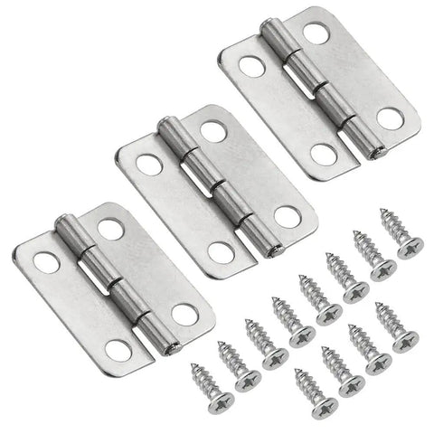 Mini Metal Hinges Set 60 Pcs 16x13mm 180 Degree for Small Wooden Boxes with Plated Iron Construction