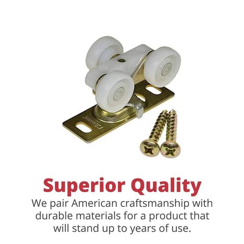 Commercial Grade Pocket Door Hardware For 2x4 Interior Walls, Top Hung Pocket System With Solid Nylon Wheel, 125 Lb Capacity