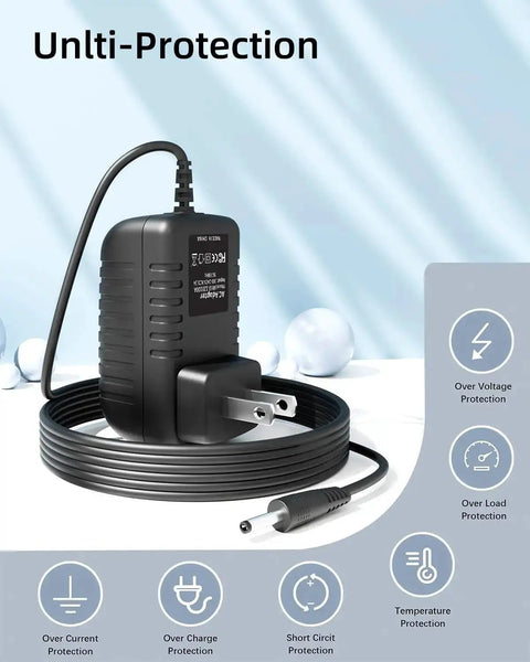 9V ACDC Power Adapter For NordicTrack RW200 Rowing Machine Replacement Charger with cable and safety features displayed.