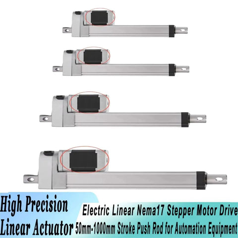 Quiet Linear Actuator With NEMA 17 Stepper Motor Drive 50mm To 1000mm Stroke Push Rod For Automation Equipment High Precision Motion Control