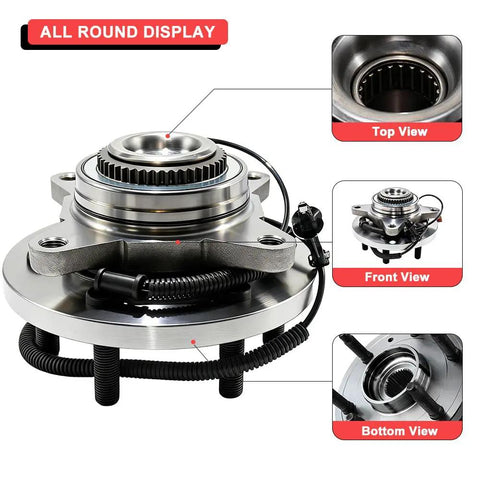 Front view of Front Wheel Bearing And Hub Assembly For Ford F150 2018 2019 2020 4WD 6 Lug With ABS 4x4 No Nonsense Direct Replacement