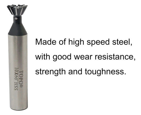 Beefy 10mm 60 Degree HSS Dovetail End Mill Cutter For Precision Machining 10 Flutes Round Shank High Speed Steel Dovetail Milling Tool