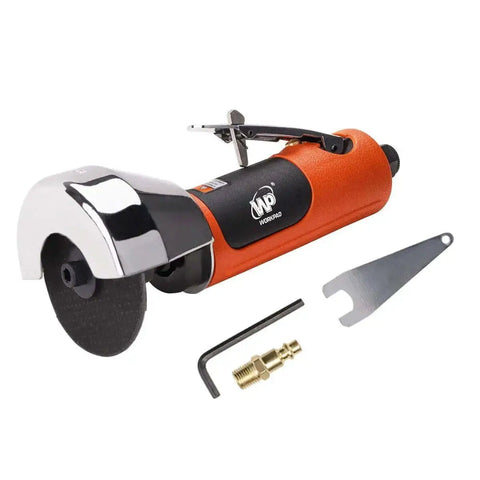 3 Inch Air Cut Off Tool Pneumatic Metal Cutter with 3 inch wheel, nipple, hex wrench, and hand wrench for sheet metal and more