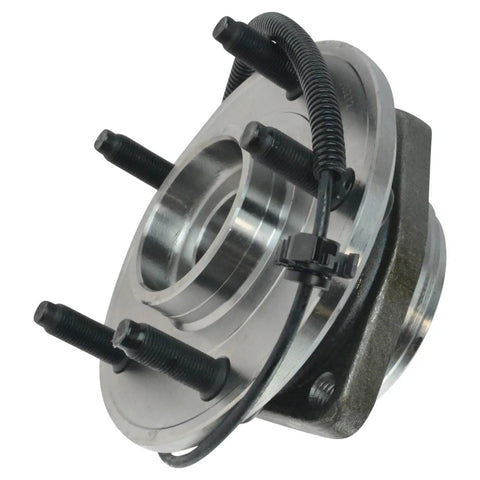 Close-up of front wheel bearing and hub assembly for 2007 2017 Jeep Wrangler and 2018 Wrangler JK drop in replacement
