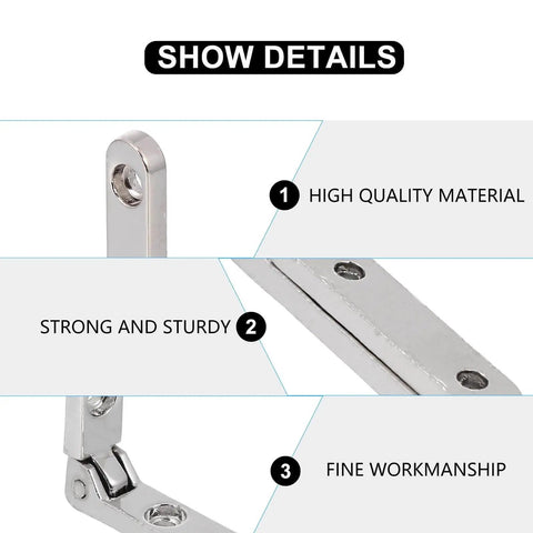 Close-up of 10 Pieces Zinc Alloy Jewelry Box Hinges 90 Degree Wooden Box Hinges showing quality material and sturdy design