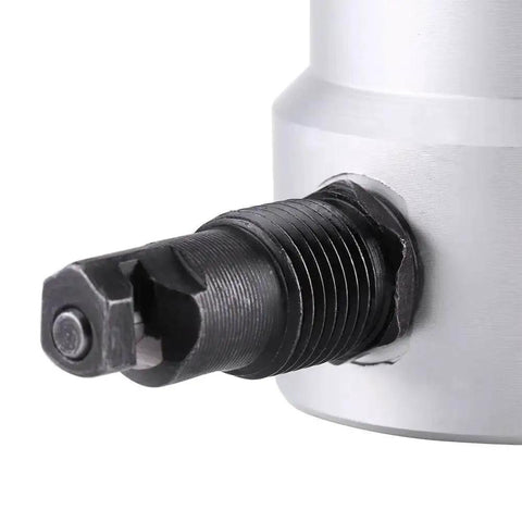 Close-up of cutting head for Dual Head Electric Sheet Metal Cutter Nibbler Kit For Steel Copper Aluminum And Stainless Steel With Precise Cuts