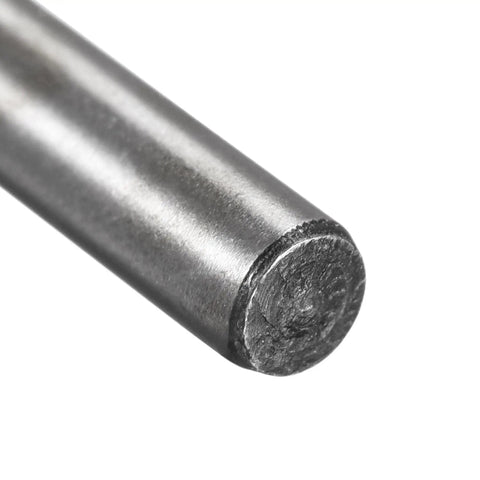 Close-up of One Eighth Inch By One Inch Dowel Pins, Heat Treated High Alloy Steel For Extra Hardness, Bright Finish, Precise Alignment.