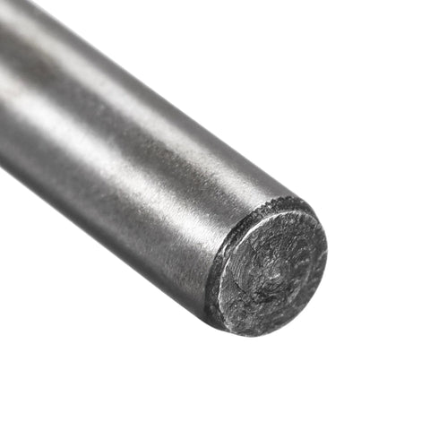 Close-up of One Eighth Inch By Seven Eighth Inch Dowel Pins, Heat Treated Alloy Steel For Extra Hardness, Bright Finish