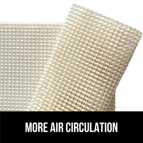 Close-up of Extra Strong Rug Pad Gripper 2x4 Ft For Hardwood Floors And Carpets showing breathable texture, dual-sided grip, and air circulation.