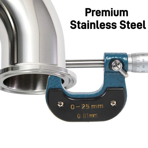 YIMITEE 2-pack 2 in sanitary ferrule elbow, 90° stainless steel tri-clamp fitting with blue clamp body