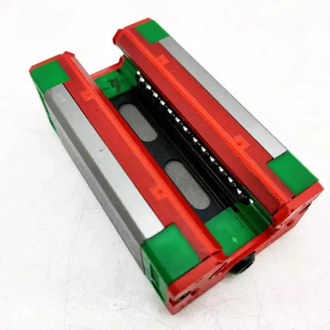 Top view of a Beefy HGH20CA Linear Block Carriage with 20mm square linear guide rails, high speed for CNC machines.