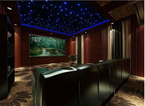Fiber Optic Star Light Kit With 150 Strands 0.75mm, 6.5ft Two Meter Length in luxurious home theater ceiling decor