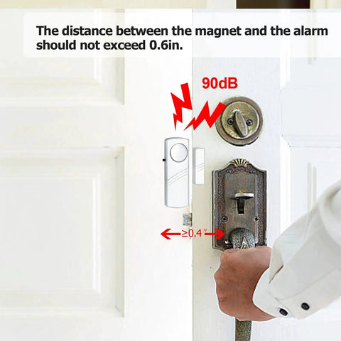 Person installing Loud Wireless Door And Window Alarm Pack Easy Install Magnetic Sensor Burglar Alarm System For Home Office Kids Safety