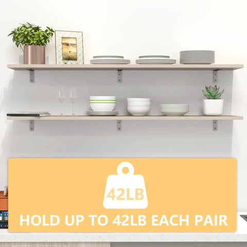 L Shaped Corner Bracket 5 By 2 Inches, Beefy Heavy Duty Stainless Steel, Rust Proof Matte Black Finish, shelf holds 42 lbs