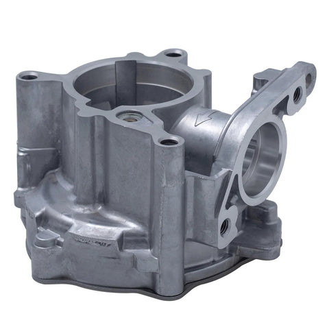 Brake vacuum pump housing, aluminum gray with mounting bosses for 2.0L turbo Audi/VW engines