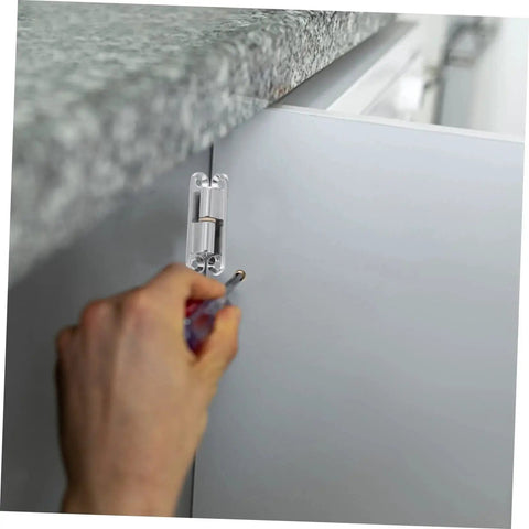 Installing sturdy screw-on metal door hinge on cabinet door, high load capacity zinc alloy, part of 4 pack retrofit hinge set for internal doors.