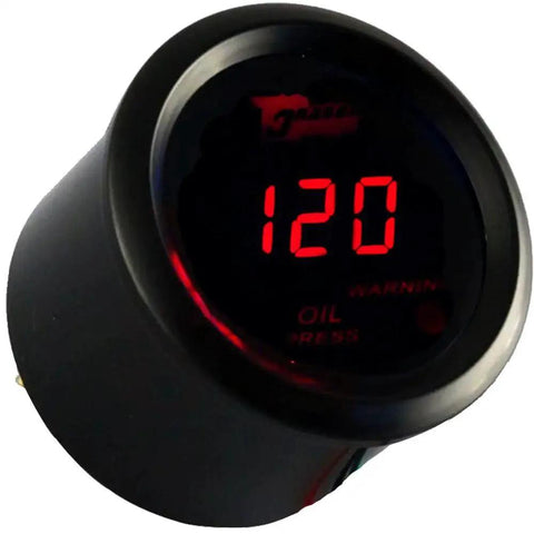 Digital Oil Pressure Gauge For Cars 2 Inch 52mm 0-120 PSI Red LED Display With NPT 1 Eighth Inch Sensor Thread And 12V DC Power