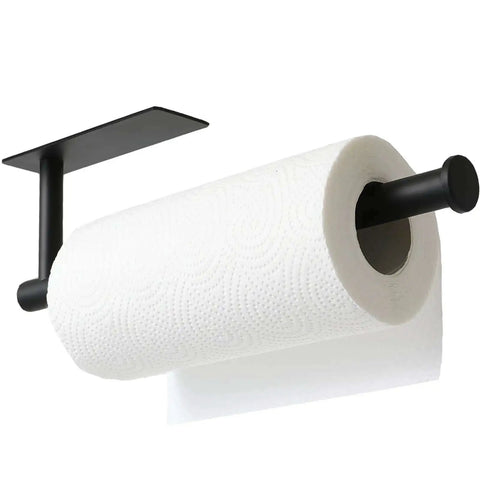 Under Cabinet Paper Towel Holder For Kitchen And Bathroom Wall Mounted Matte Black SUS304 Stainless Steel Roll Rack