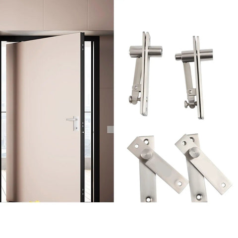 Set Of Four Low Noise Door Pivot Hinges For Hidden Bookcase Doors Built Tough With Stainless Steel Invisible Hardware 360 Degree Shaft