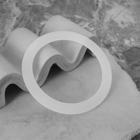 Close-up of a Stovetop Espresso Maker Silicone Gasket Six Pack Replacement Seal Ring Compatible With Bialetti Moka Express 9 Cup