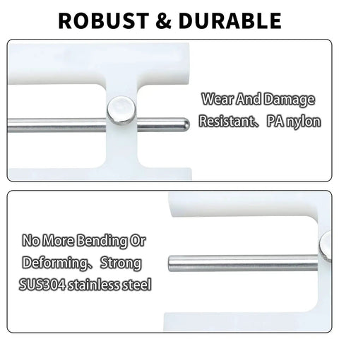 Brake adjustment tool with magnet design for Briidea brake boosters; white frame and stainless steel rod
