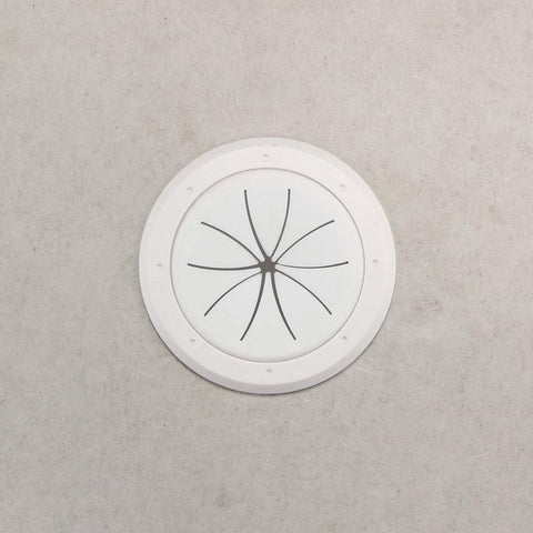 Speedy’Z Spring-Lock Cable Pass Port, 2-Inch, white circular electronics pass-through