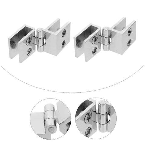Set Of Four Heavy Duty Glass Door Hinges For Cabinets And Bookcases Perfect For Wine Cabinets And Home Use With High Load Bearing
