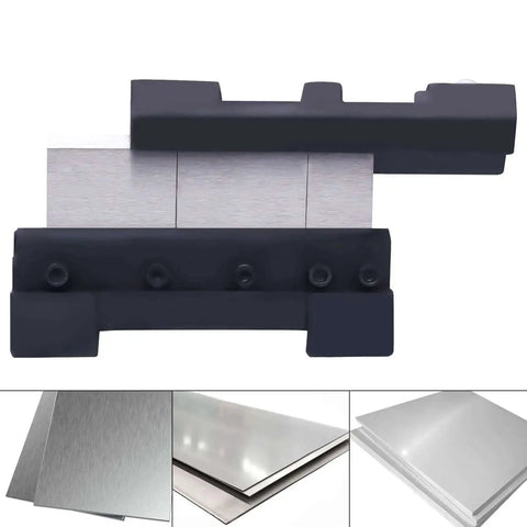 Magnetic Vise Mount Brake Bender for metalworking, showing heavy-duty cast steel tool bending steel, copper, and aluminum sheets up to 6in width.