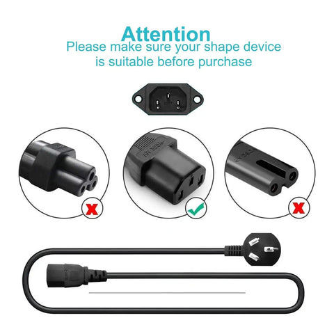 Diagram showing compatibility of 10ft Universal 3 Prong Treadmill Power Cord Replacement for treadmills and ellipticals with plug types.