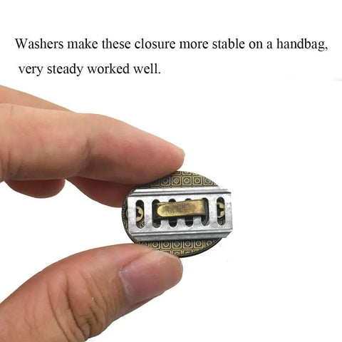 Close-up of Turn Lock Purses Closure 1.1 Inch Antique Brass Clip For Wallets Briefcases Clutches And Handbags Easy Install With Online Instructions Sturdy Metal Twist Clasp Two Sets With Washers By HAHIYO