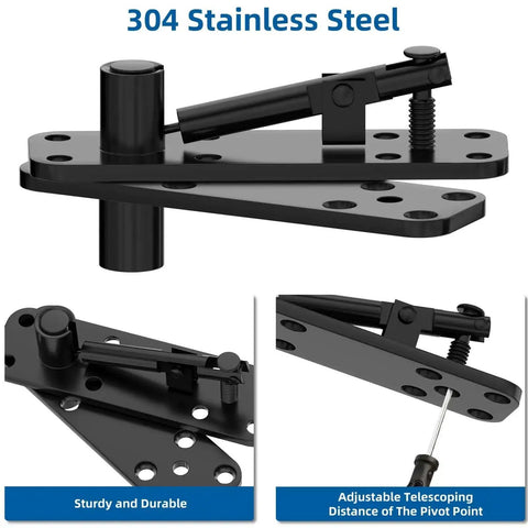 Hidden Door Hinge 304 Stainless Steel Built Tough With 570 Lbs Load Capacity, 360 Degree Rotation Invisible Hinge