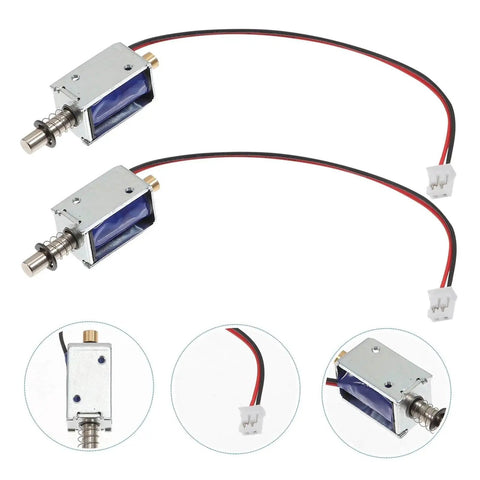 Three Pack Push Pull Electromagnets Waterproof Solenoid DC 12V Magnetic Iron Linear Type for industrial motors