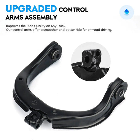 Beefy Front Upper Control Arms With Ball Joints Kit close-up for 02-09 Chevy Trailblazer, GMC Envoy, and compatible models