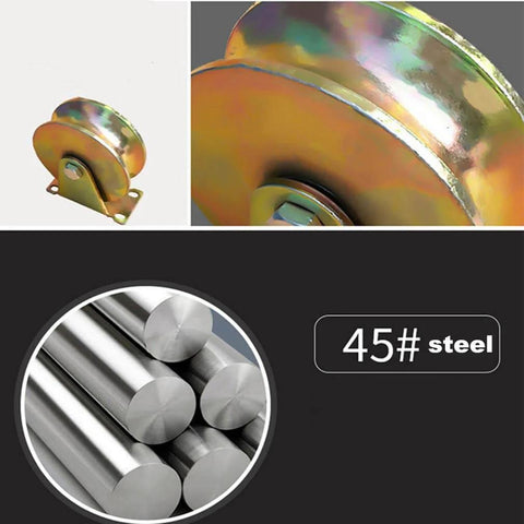 Beefy Heavy Duty U Groove Track Wheel With Bracket For Sliding Gates And Barn Doors 80mm Wheel 45 Steel Double Bearing Roller