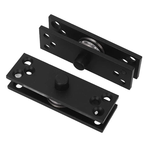 Heavy Duty Hidden Door Hinge Set 360 Degree Coaxial Pivot For Wood Aluminum And Glass Doors Stainless Steel 220 Lbs Load Capacity Top And Bottom Design Smooth Quiet Operation Perfect For Home Or Pro Grade Spaces shown unassembled