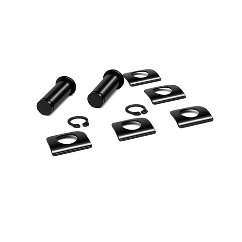 Heavy Duty Foot Peg Mounting Hardware Kit With Anti Rattle Spring Washers And Clevis Pins for Harley, includes steel components.