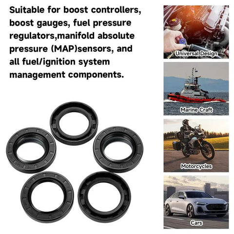 5 Pcs Universal Rotary Shaft Seal TC Double Lip With Spring 25mm By 42mm By 7mm for cars, boats, motorcycles, and marine craft.