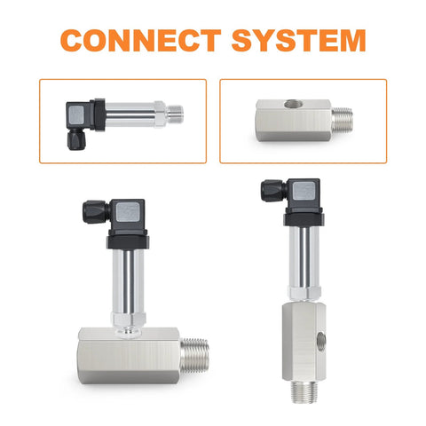 GASHER stainless steel oil pressure sensor tee adapter; 1/4 NPT female to male, 1/8 NPT female port, set of two