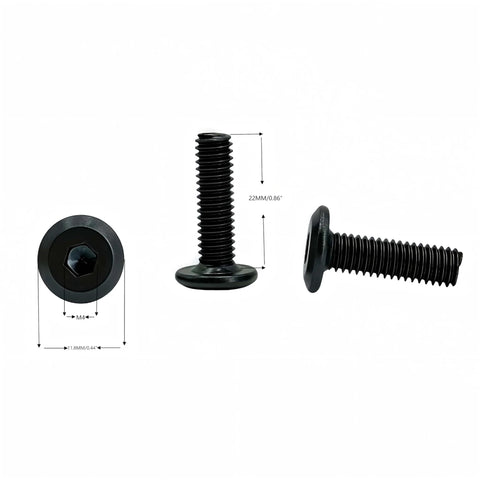 M6 x 22mm Flat Head Hex Socket Cap Screws Set Of 50Pcs Carbon Steel Full Thread Furniture Bolts